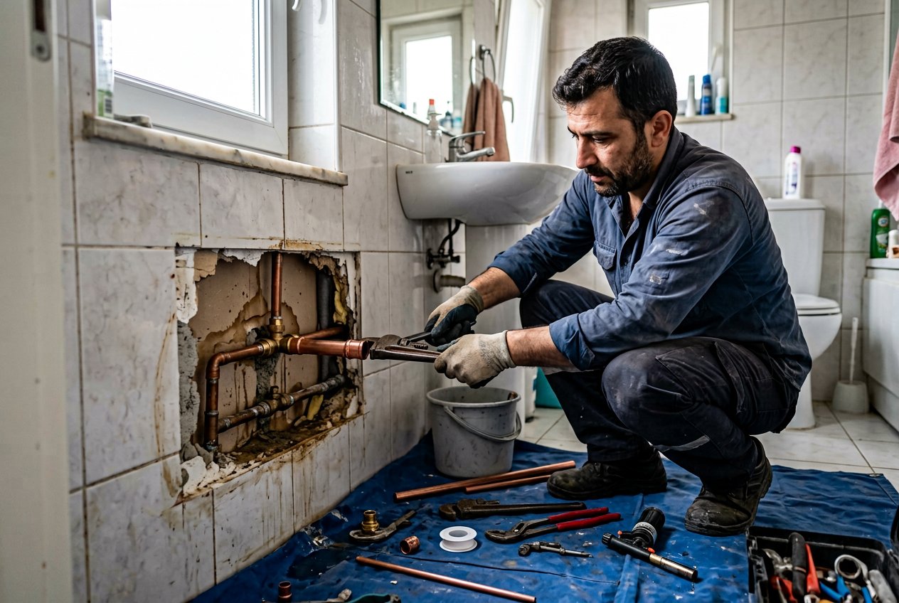 Duvar içi su borusu kaçağı onarımı